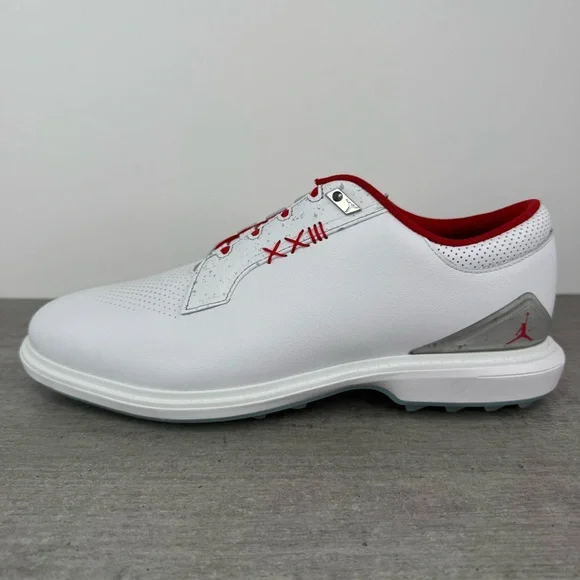 Nike Air Jordan ADG 5 Leather Golf Shoes White/Fire Red FQ7874-101 Men's Size 13